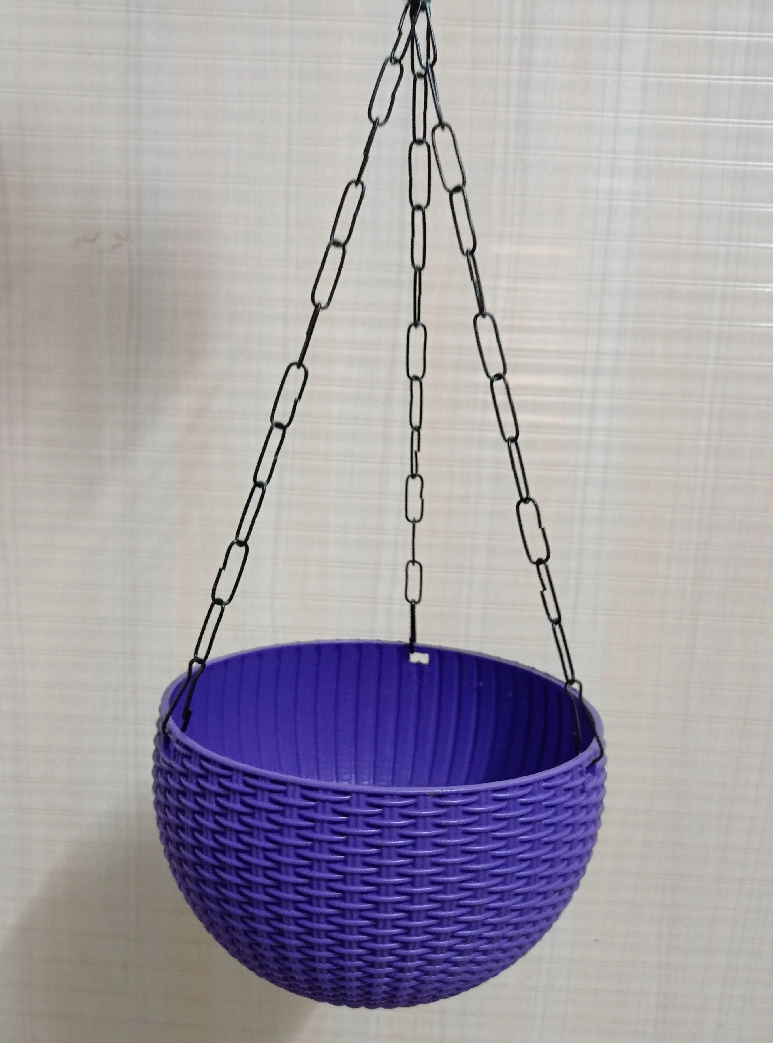 21 cm Violet Rattan Hanging Planter with Chain