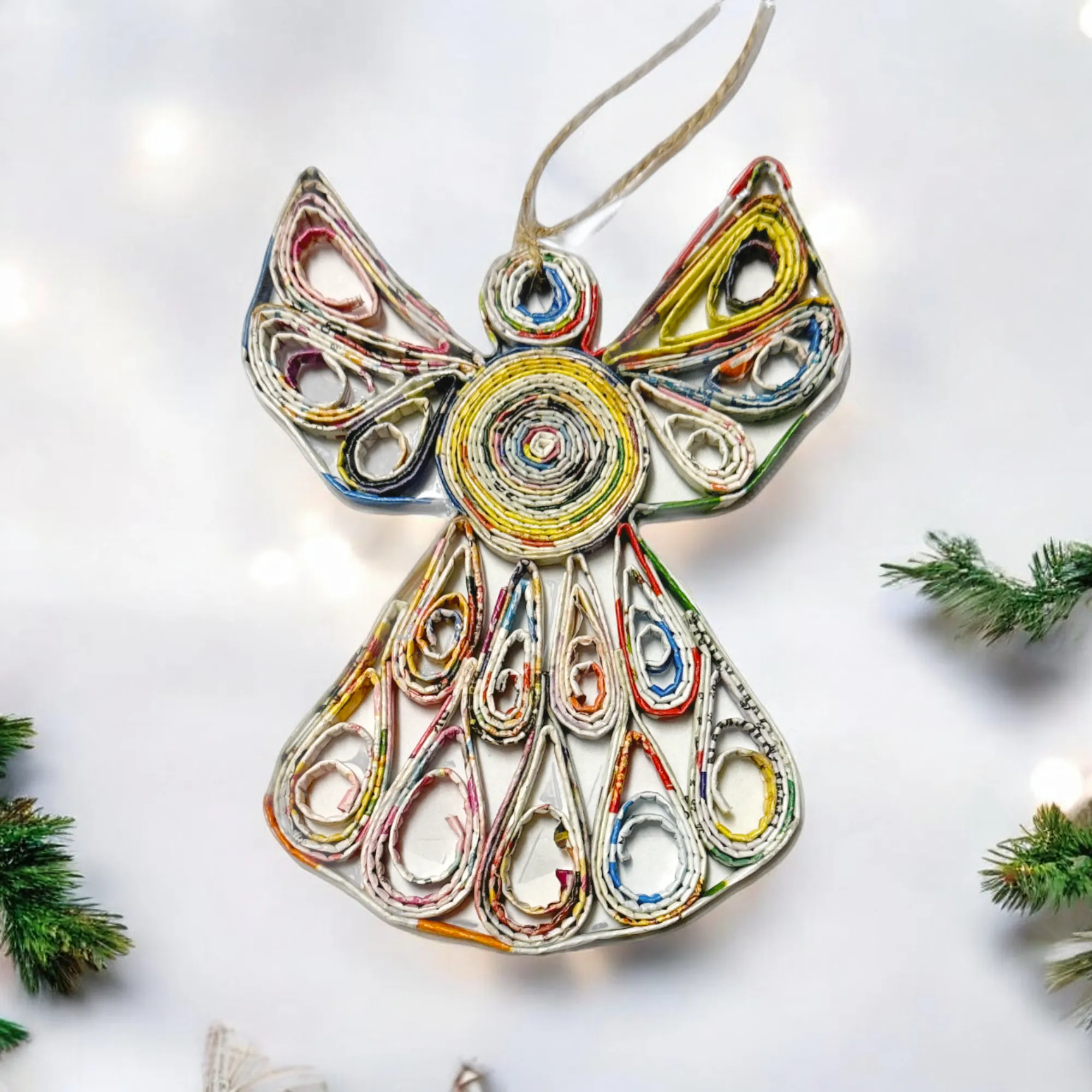 Angel Holiday Ornament - 3 Styles - Recycled Paper: Small