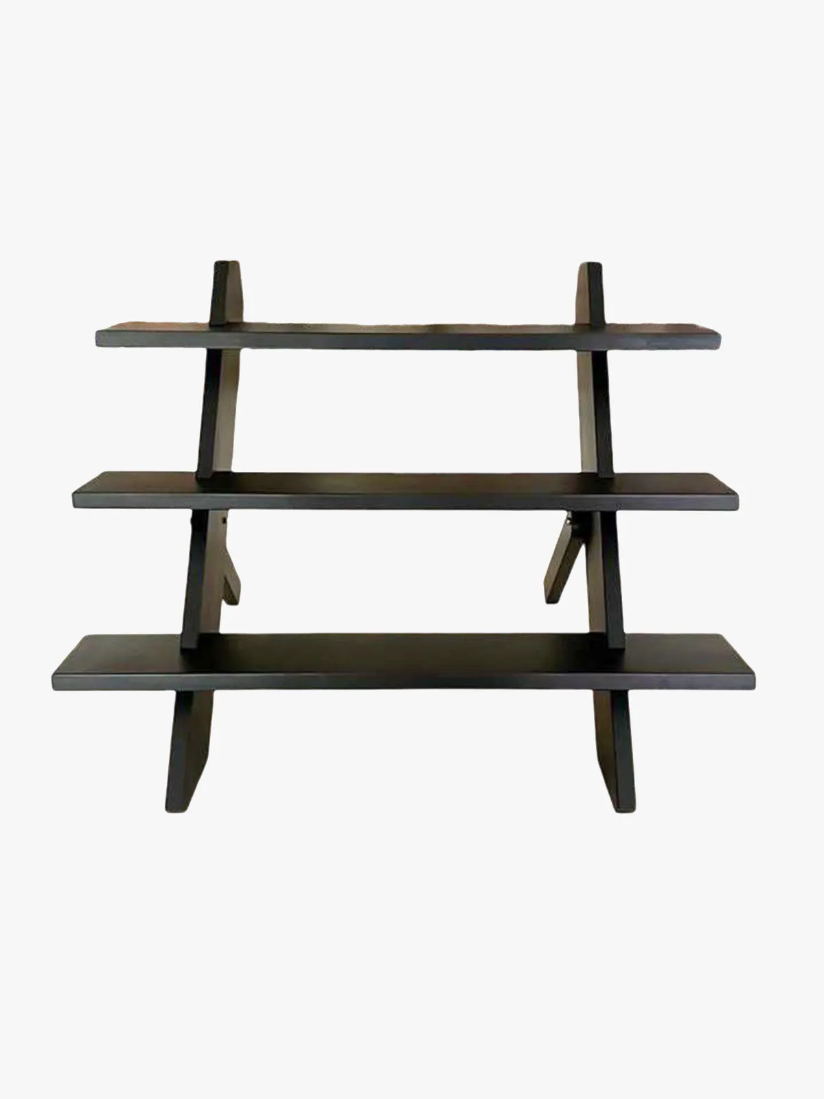 Black Wooden 3 Layer Display Rack