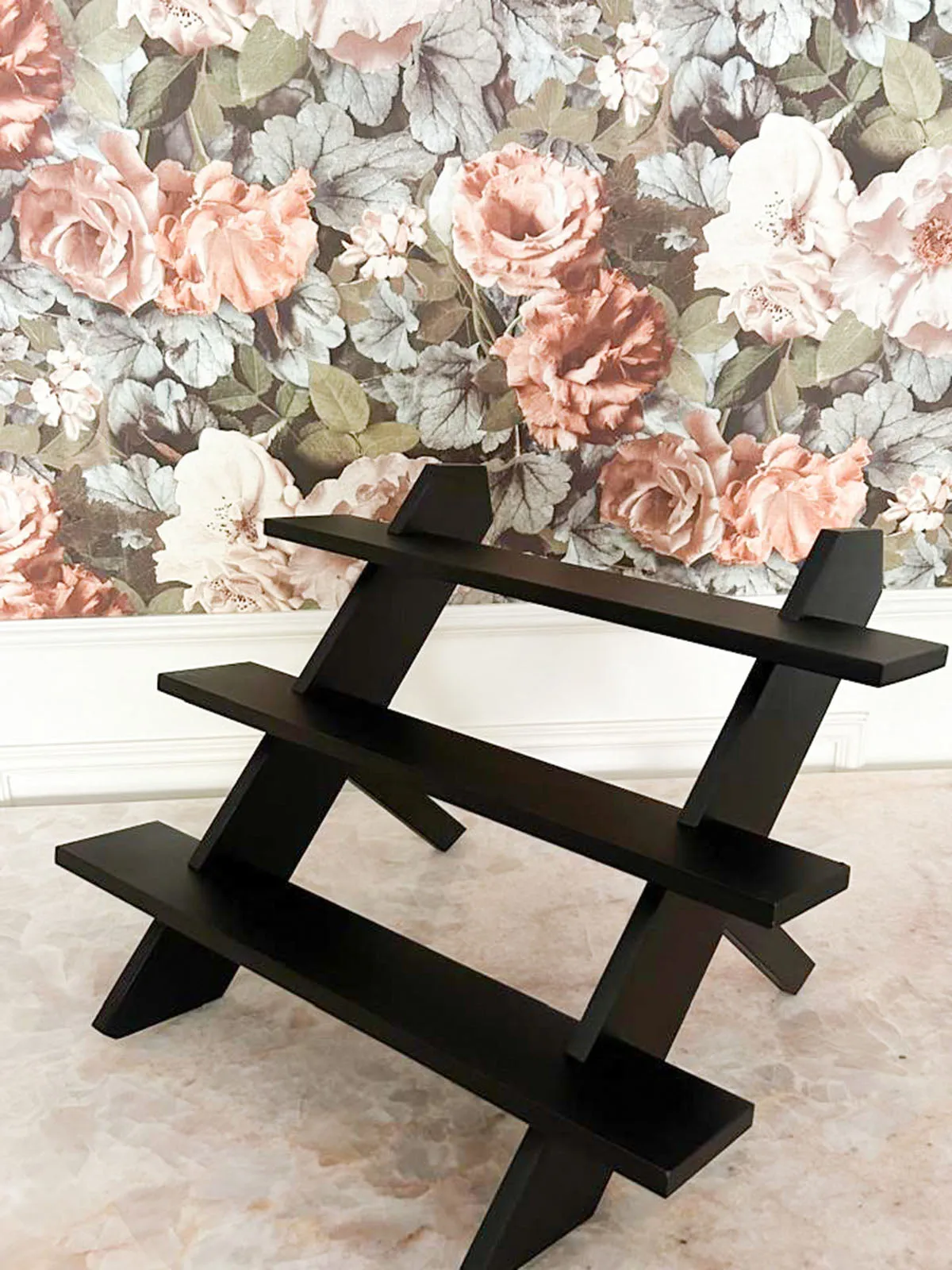 Black Wooden 3 Layer Display Rack