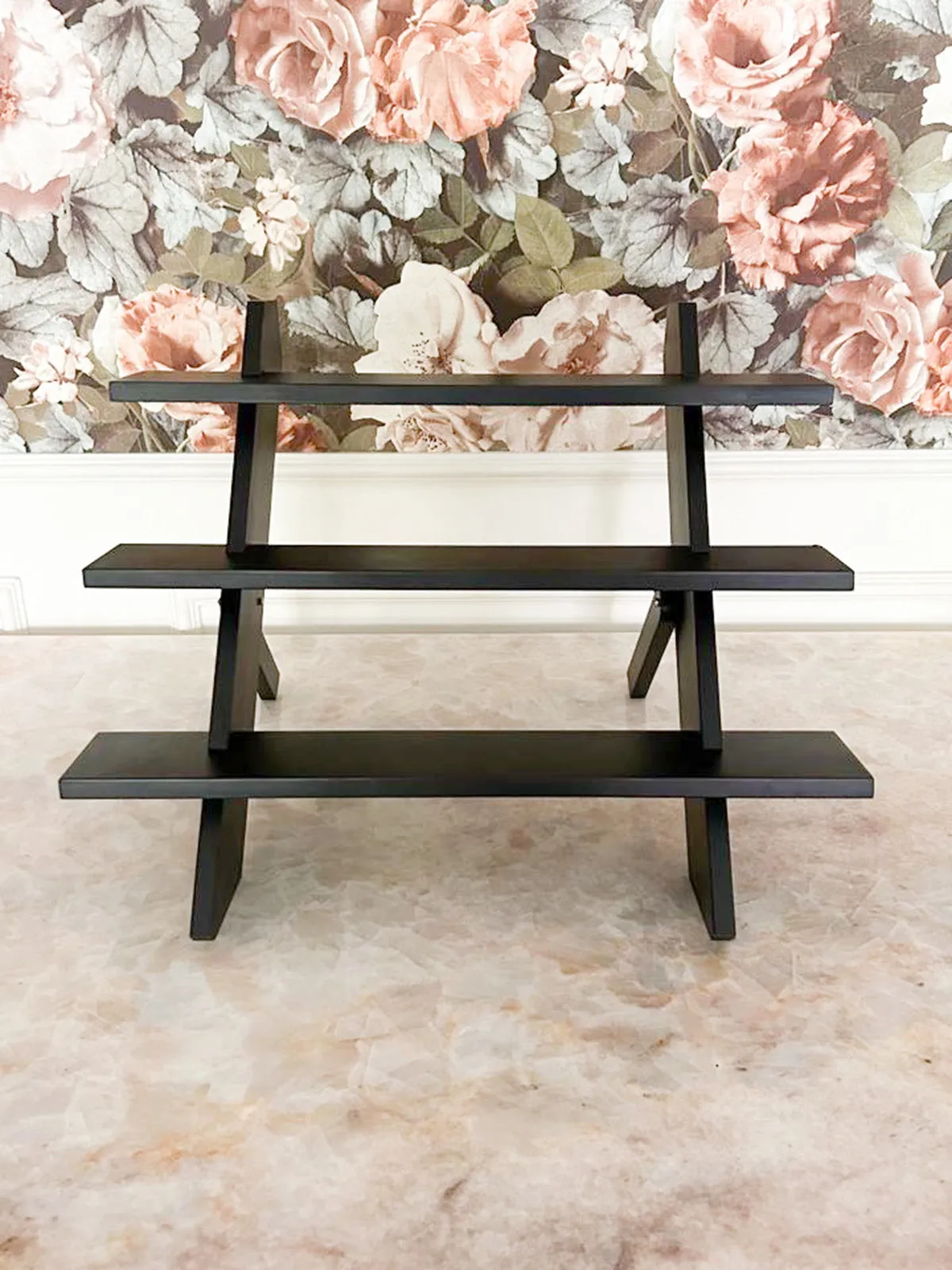 Black Wooden 3 Layer Display Rack
