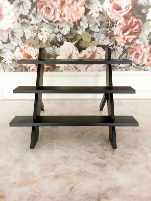 Black Wooden 3 Layer Display Rack