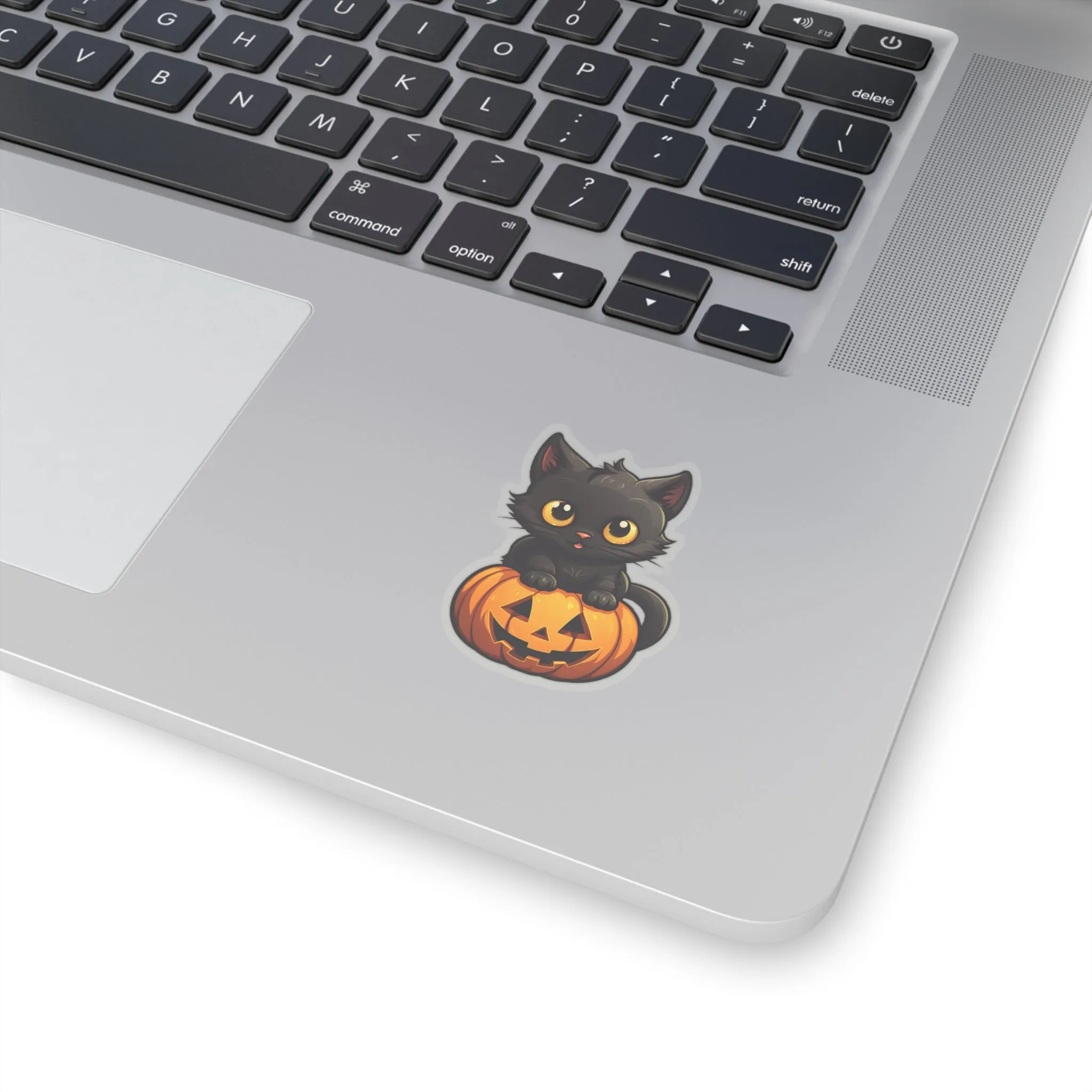 Celebrate Halloween with Black Cat and Pumpkin Sticker Fun
