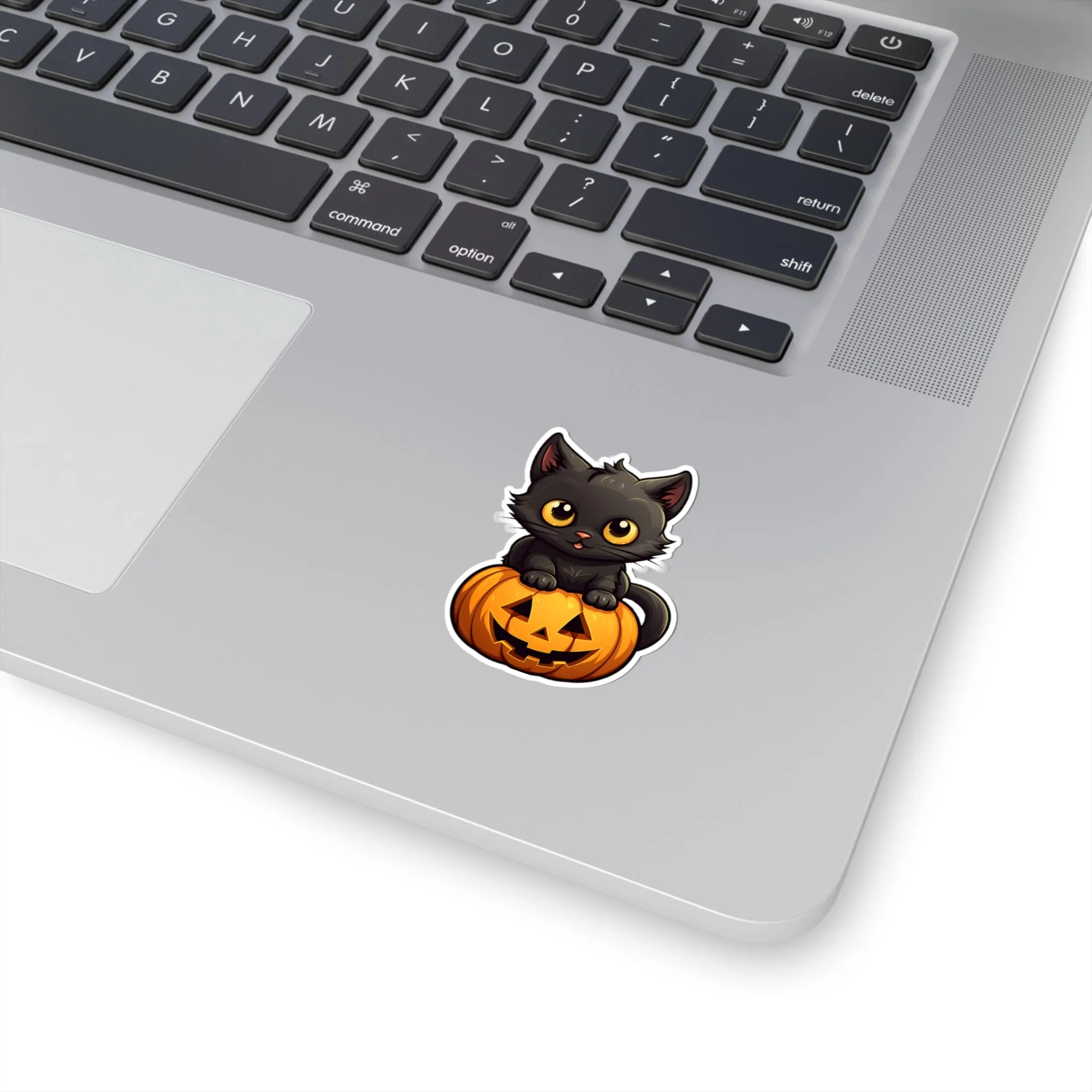 Celebrate Halloween with Black Cat and Pumpkin Sticker Fun