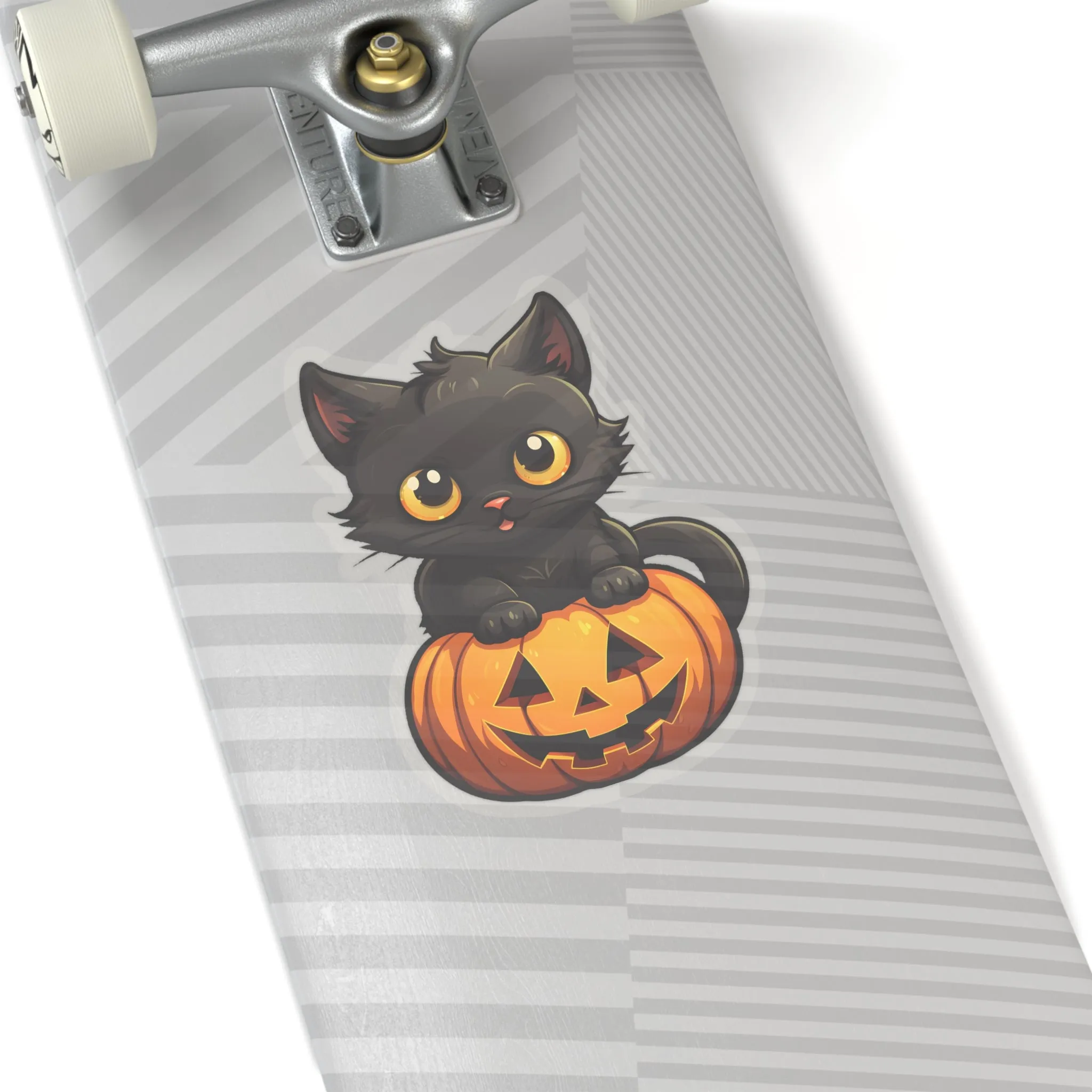 Celebrate Halloween with Black Cat and Pumpkin Sticker Fun