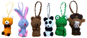 Crocheted Mini Ornaments "Forest Set"