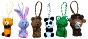Crocheted Mini Ornaments "Forest Set"
