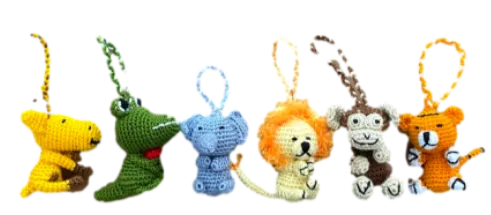 Crocheted Mini Ornaments "Jungle Set"