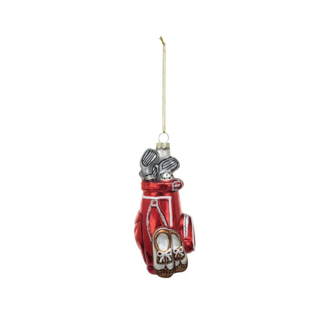 Glass Golf Bag Ornament