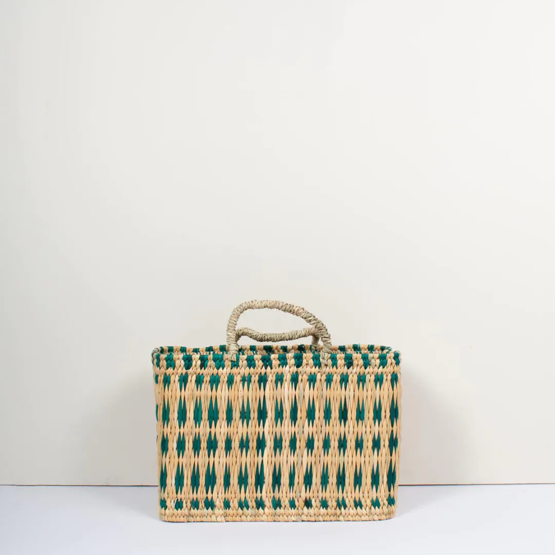 Green Woven Reed Basket