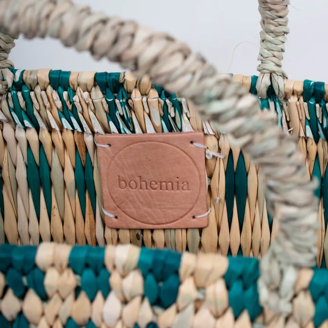 Green Woven Reed Basket