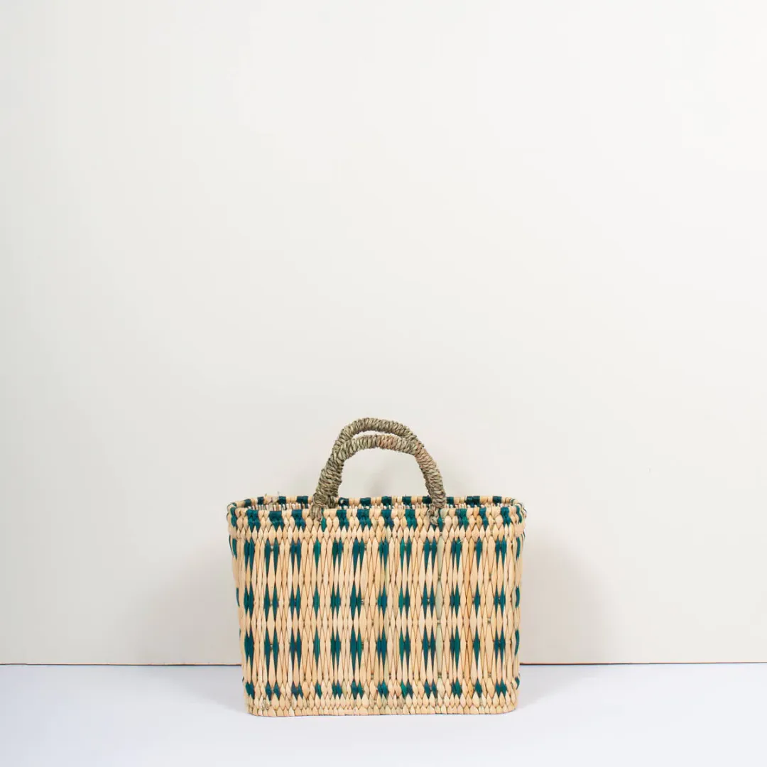 Green Woven Reed Basket