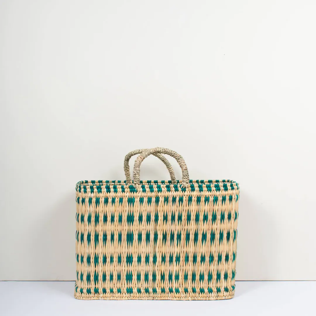 Green Woven Reed Basket