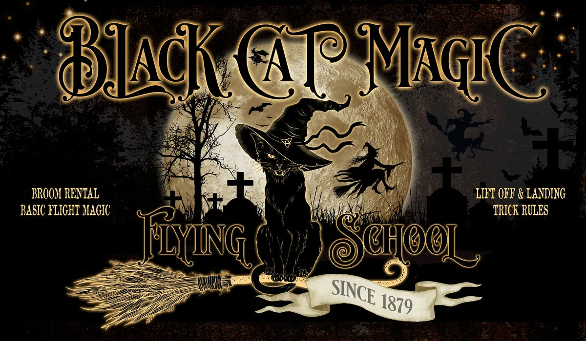 Halloween Wall Decor - Black Cat Magic - Hocus Pocus