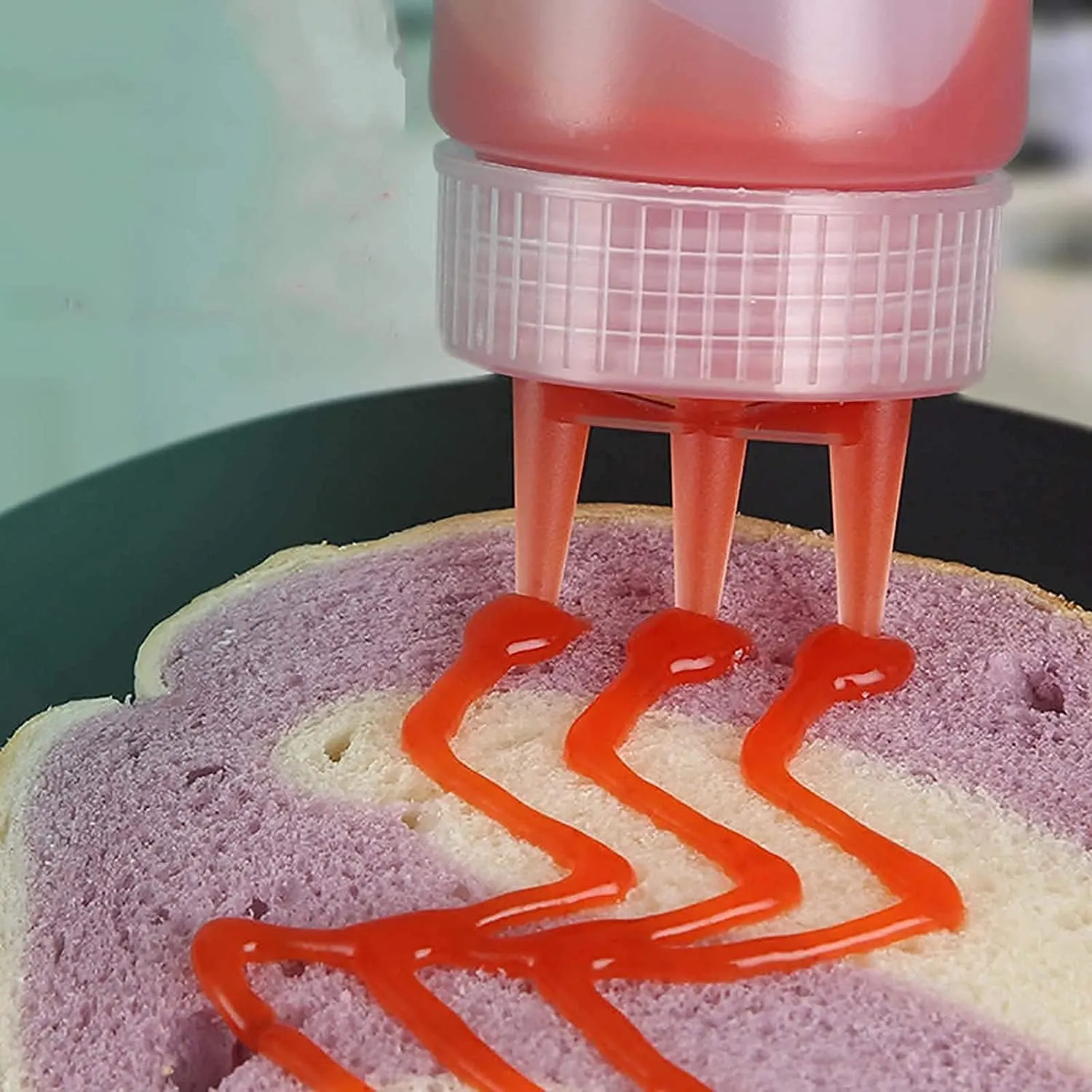 Ketchup Bottles With 3 Nozzle For Sauce, Mayonnaise, Chocolate Syrup Using Bottle Reusable Plastic Bottle ( 360ml )