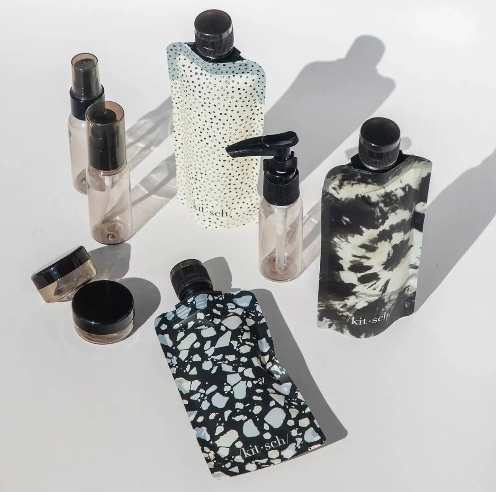 KITSCH: Refillable Ultimate Travel 11pc Set - Black & Ivory