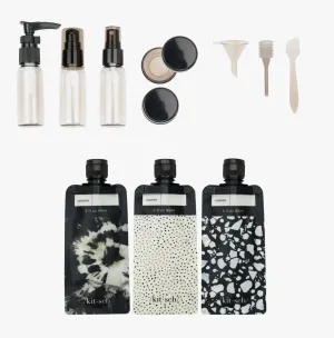 KITSCH: Refillable Ultimate Travel 11pc Set - Black & Ivory