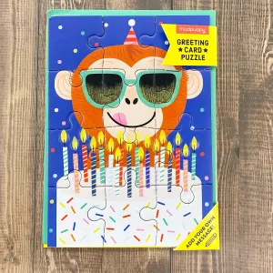 Monkey Cake Greeting Card Puzzle