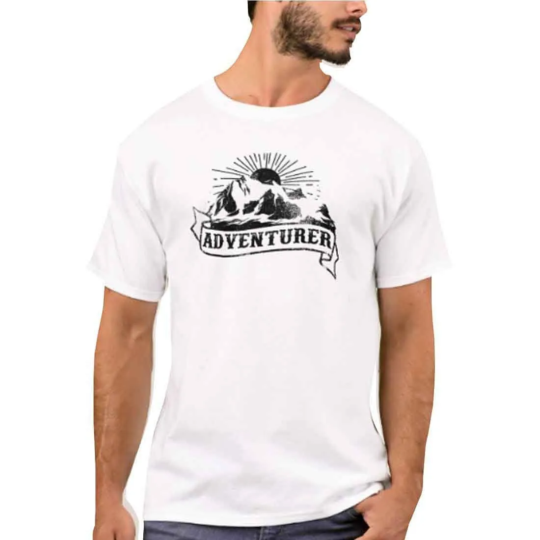 Nutcase Designer Round Neck Men's T-Shirt Wrinkle-Free Poly Cotton Tees - Adventure