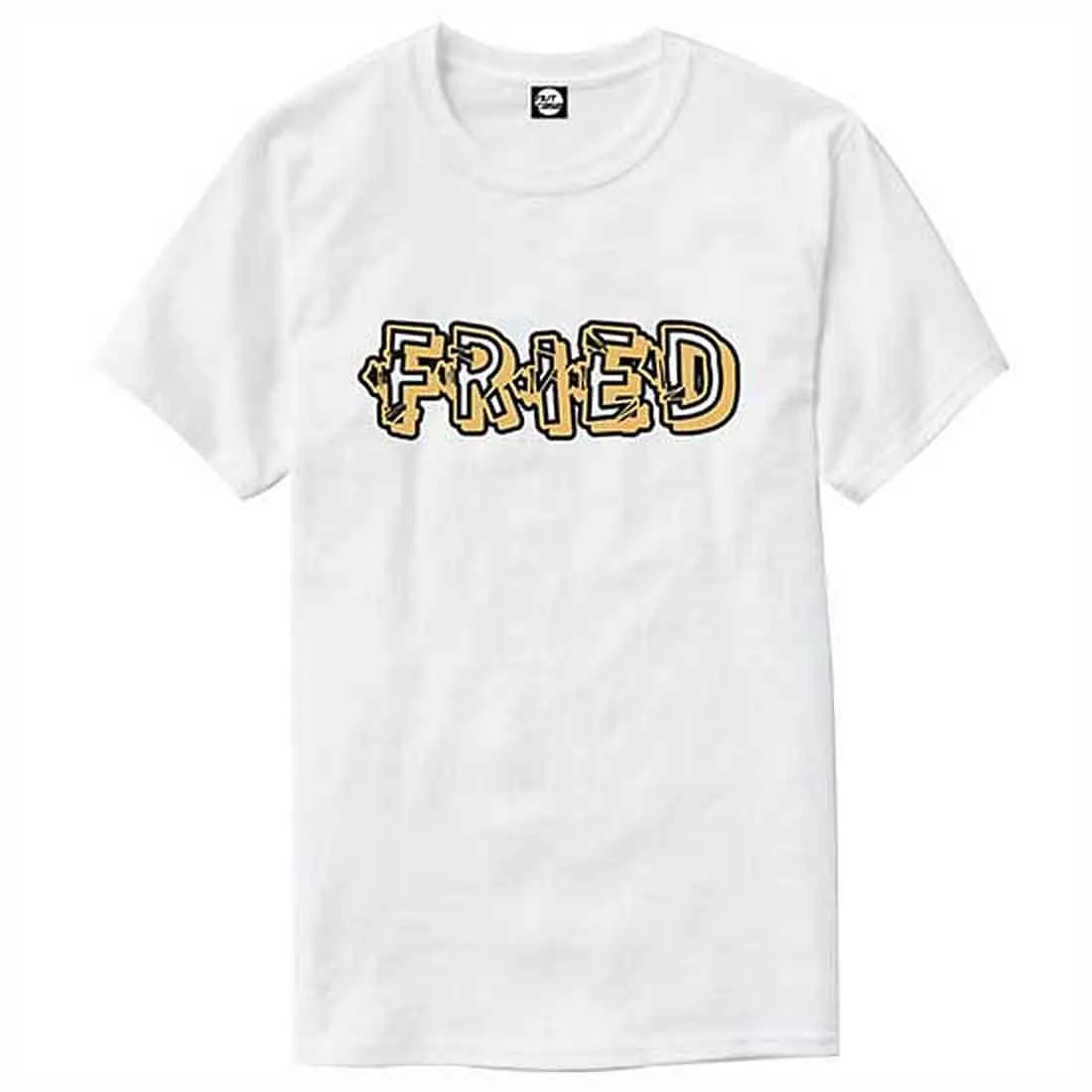 Nutcase Designer Round Neck Men's T-Shirt Wrinkle-Free Poly Cotton Tees - Fried