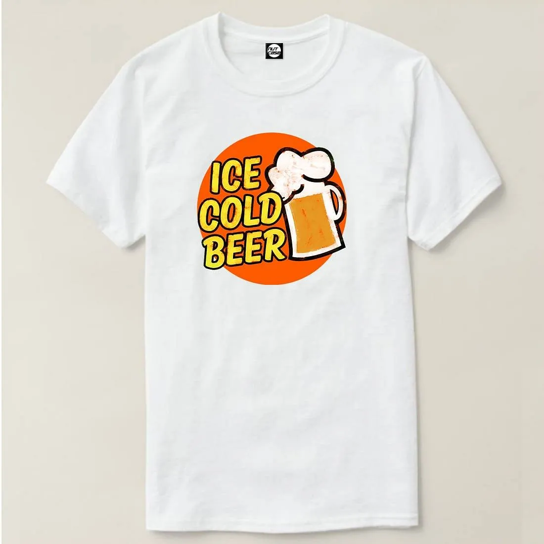 Nutcase Designer Round Neck Men's T-Shirt Wrinkle-Free Poly Cotton Tees - Ice Cold Beer