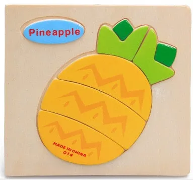QWZ Baby Toys Wooden Puzzle Cute Cartoon Animal Intelligence Kids Educational Brain Teaser Children Tangram Shapes Jigsaw Gifts