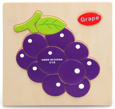 QWZ Baby Toys Wooden Puzzle Cute Cartoon Animal Intelligence Kids Educational Brain Teaser Children Tangram Shapes Jigsaw Gifts