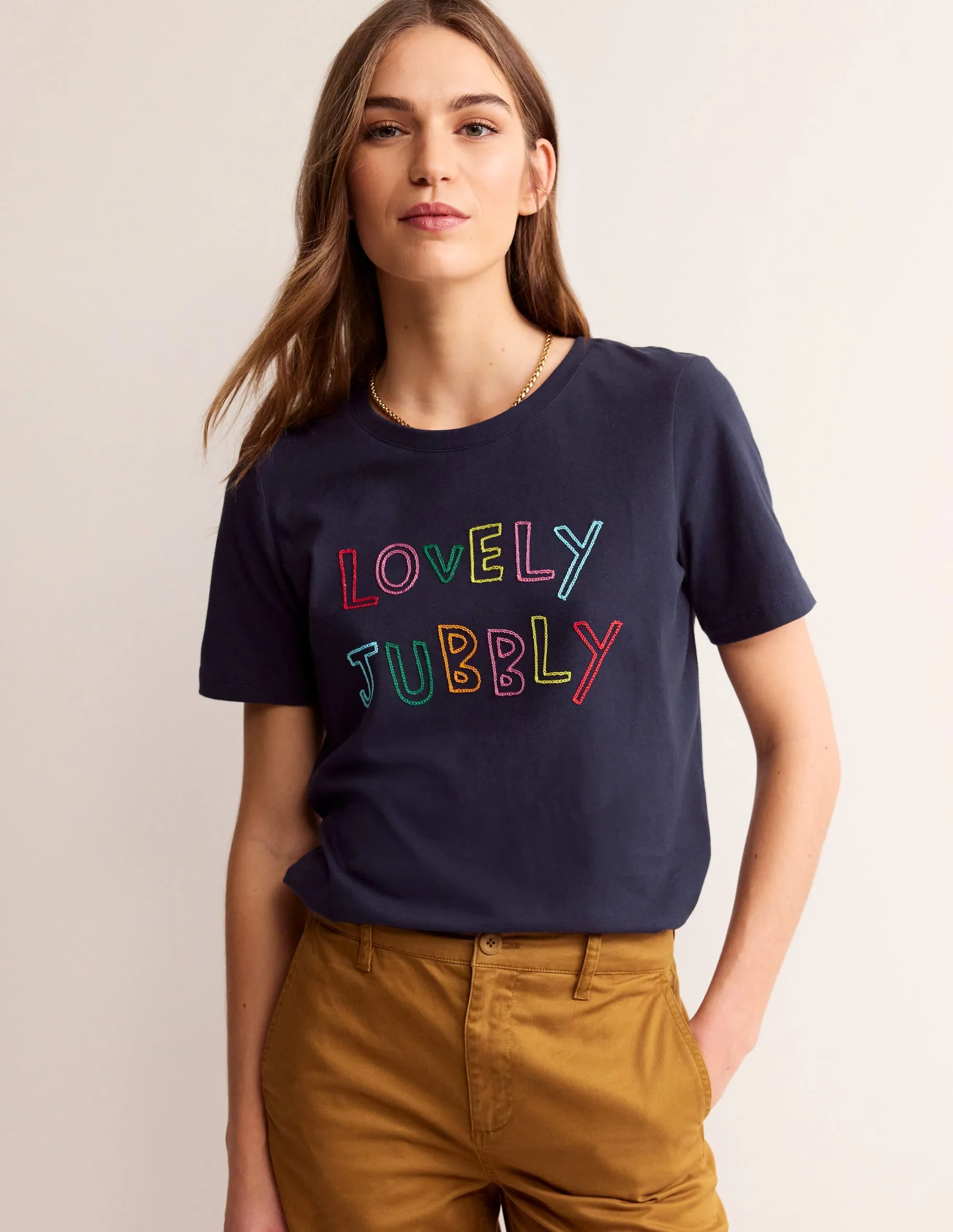 Rosa Embroidered T-Shirt-Lovely Jubbly