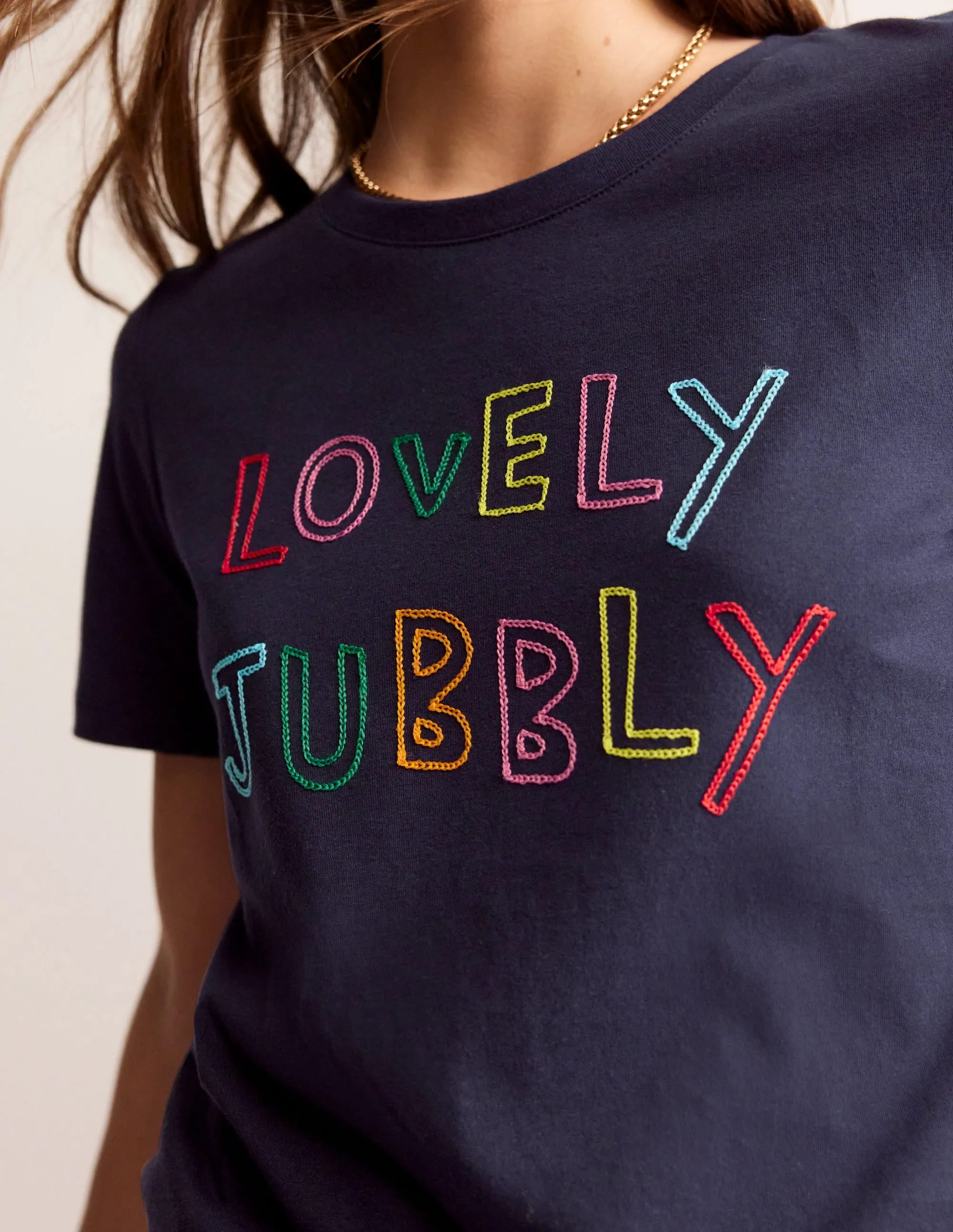 Rosa Embroidered T-Shirt-Lovely Jubbly