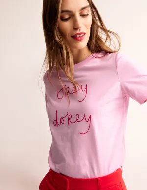 Rosa Embroidered T-Shirt-Sweet Lilac, Okey Dokey
