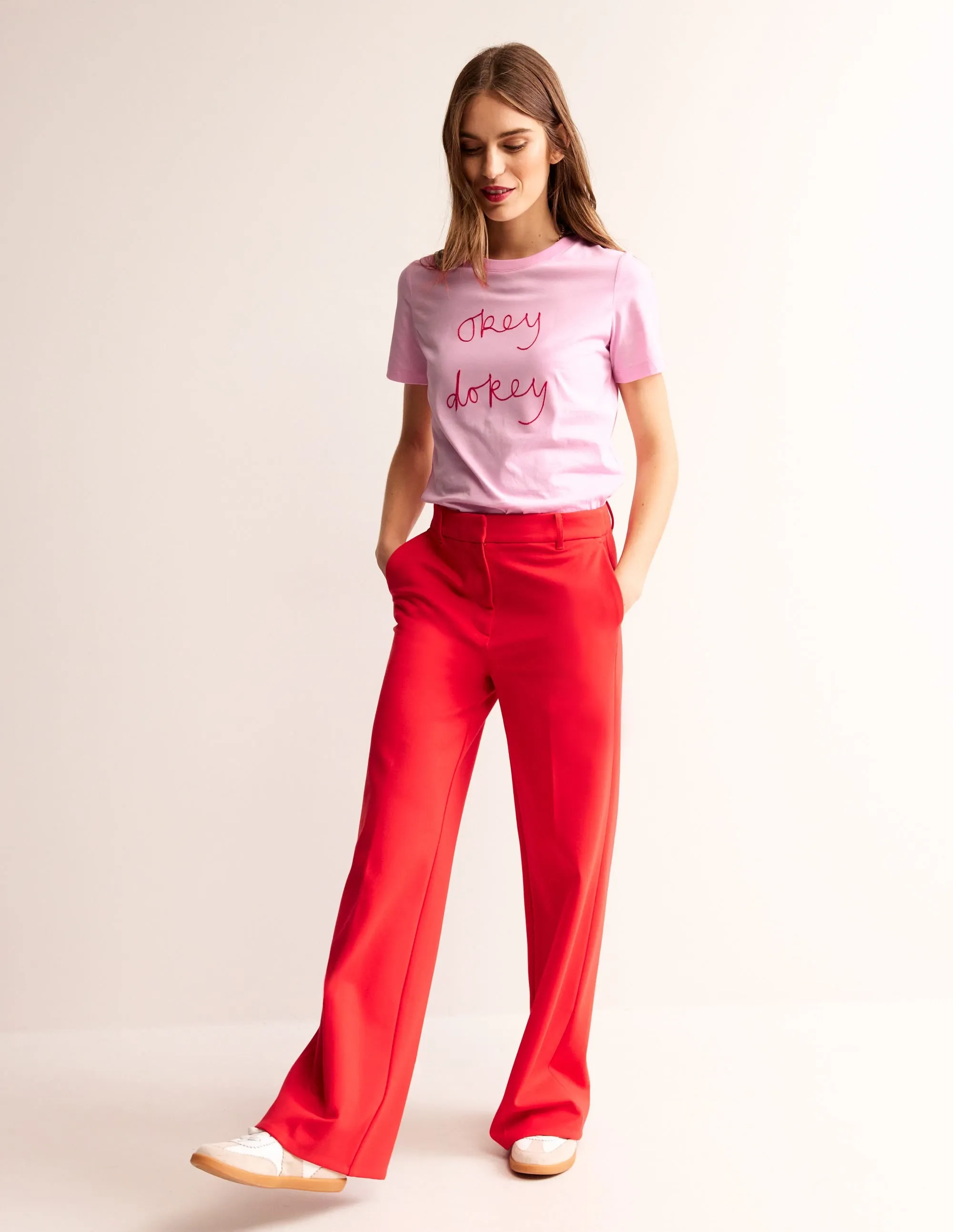 Rosa Embroidered T-Shirt-Sweet Lilac, Okey Dokey