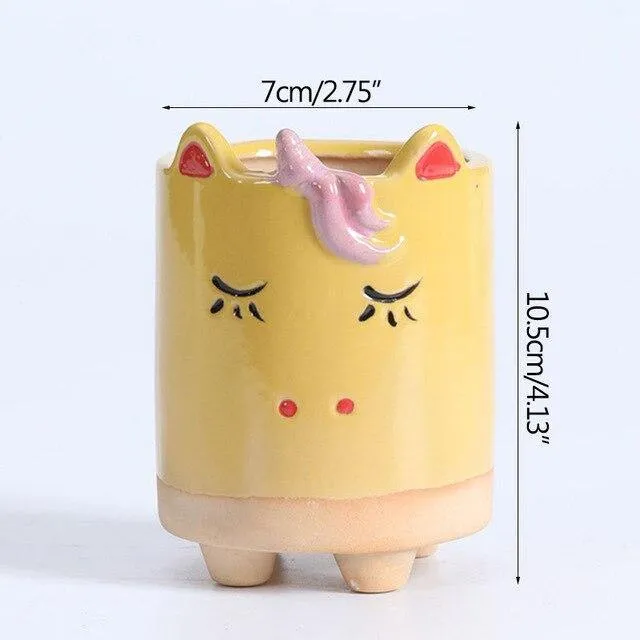 Succulent ceramic animal planters | Bunny | Frog | Pig | unicorn | bird