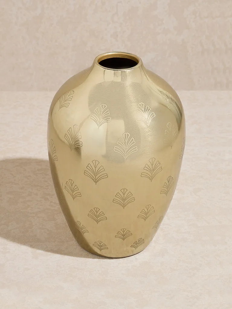 Westside Home Gold Floral Etched Vase
