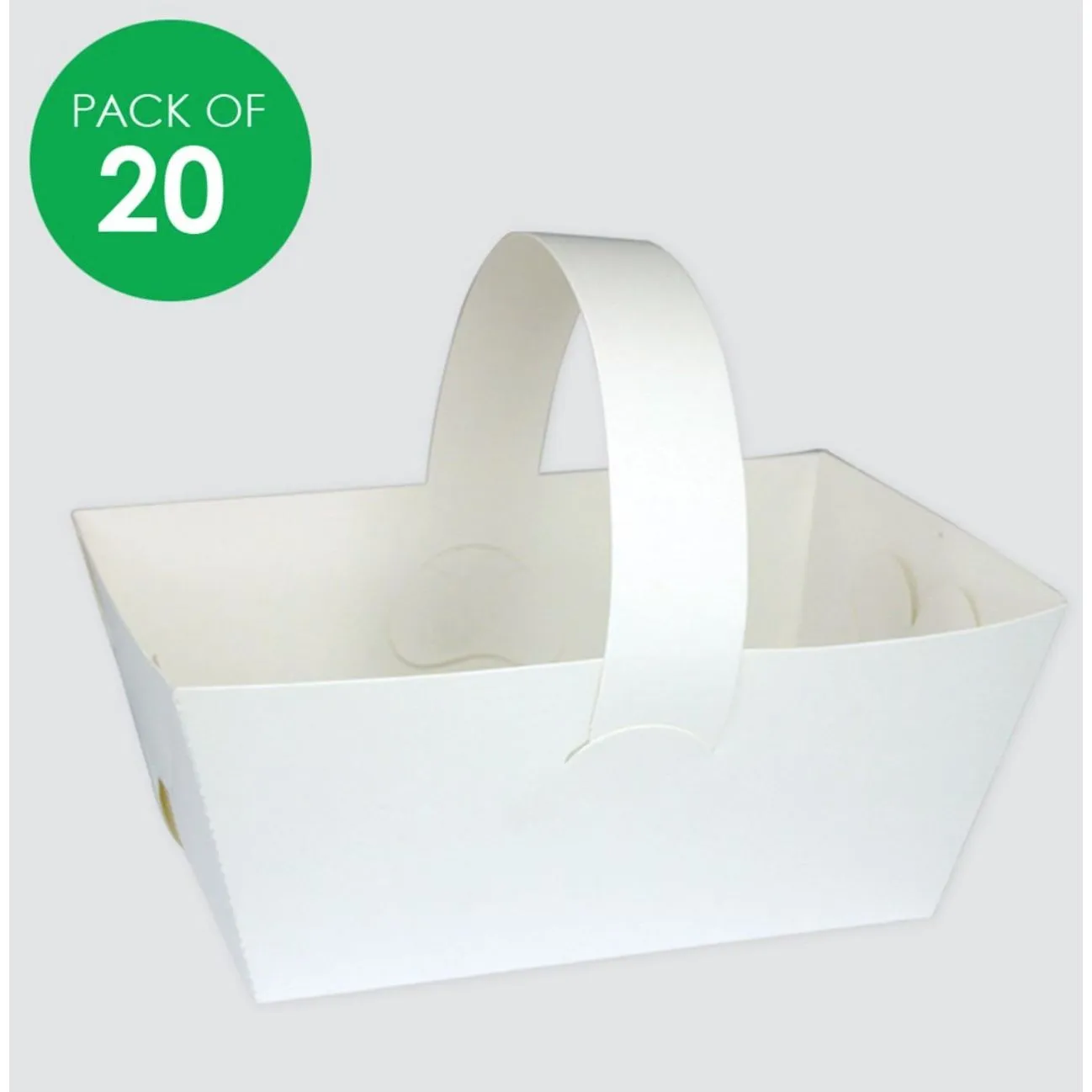 White Cardboard Baskets Pack of 20