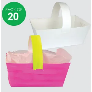 White Cardboard Baskets Pack of 20